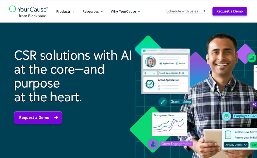 YourCause homepage